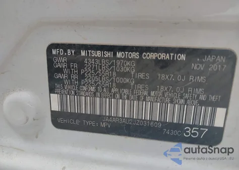 2018 Mitsubishi Outlander Sport 2.0 Le from USA, damaged, VIN JA4AR3AU2JZ031609